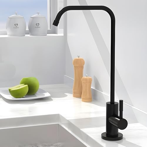 InArt Drinking Water Faucet for Kitchen Sink - Stainless Steel, Black Matt Finish, 360 Swivel, Non-Air Gap RO Faucet with 2-Year Warranty SS304, 360° Swivel Square - Image 1