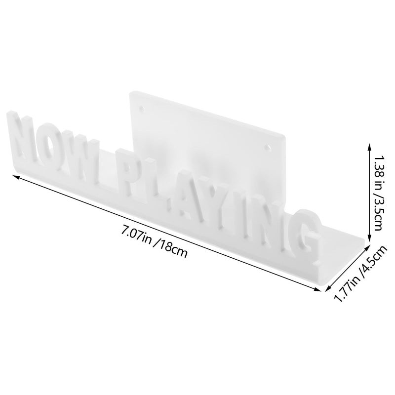White Wall Mounted Floating Vinyl Record Holder Vertical Album Display Shelf - Image 3