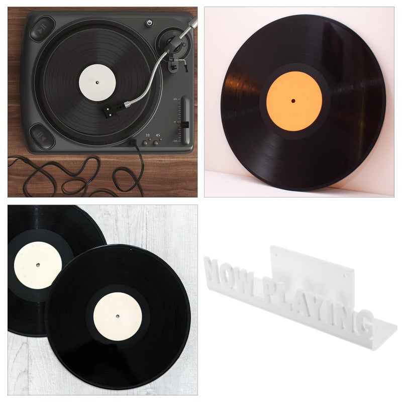 White Wall Mounted Floating Vinyl Record Holder Vertical Album Display Shelf - Image 4