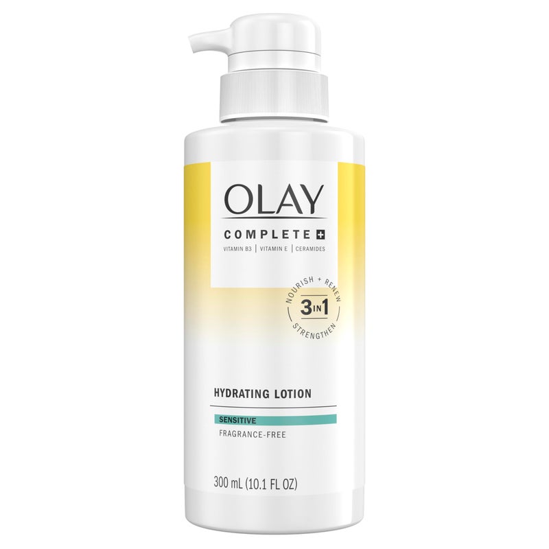 Olay Complete+ Hydrating Lotion Fragrance-Free, 10.1 FL OZ, 3-in-1 Nourishing Face Moisturizer for All Skin Types with Vitamin B3, Vitamin E, and Ceramides - Image 1