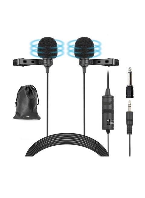 M1DM 2x1 Dual Omnidirectional Microphone, Clear Sound with High Quality, Practical for Multiple Devices - Black