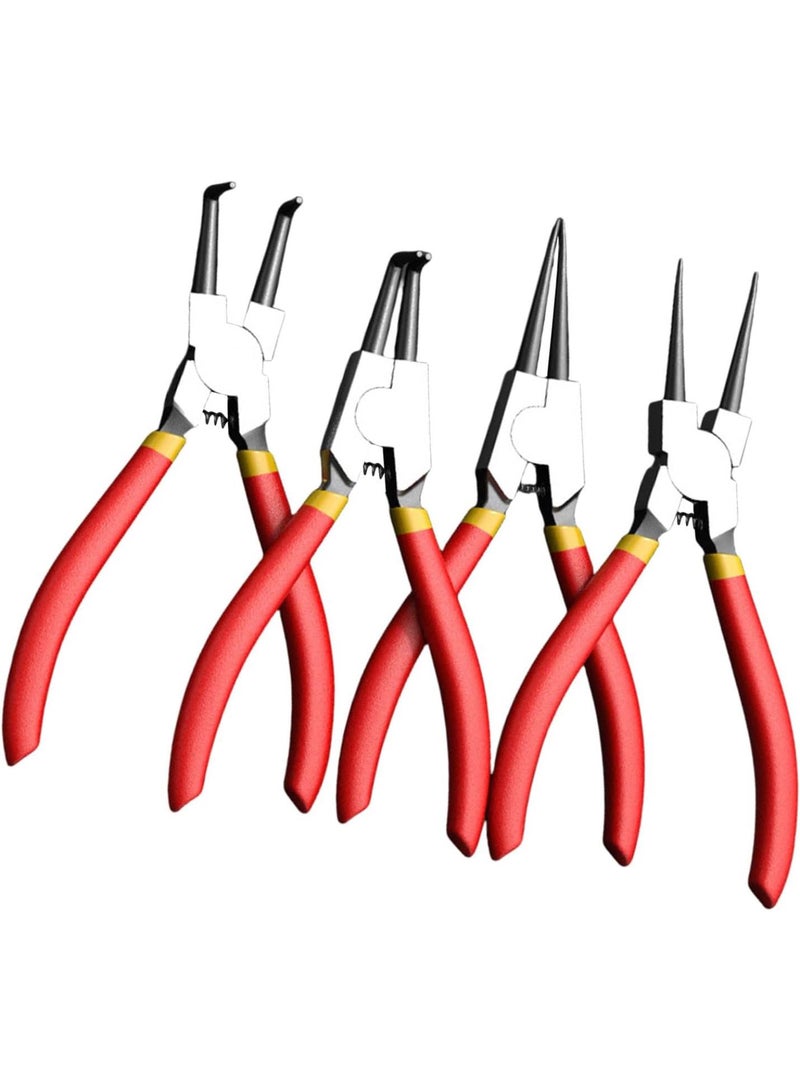 GGOOT 4 Pcs Snap Ring Pliers Dual Purpose Circlip Pliers Snap Ring Fixing Hardware Repair Manual Tool Internal External  - Image 1