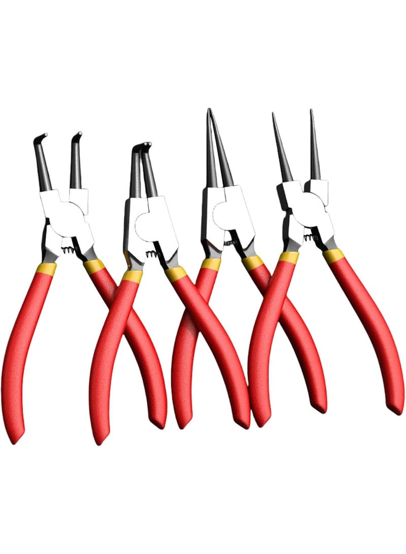 GGOOT 4 Pcs Snap Ring Pliers Dual Purpose Circlip Pliers Snap Ring Fixing Hardware Repair Manual Tool Internal External  - Image 3