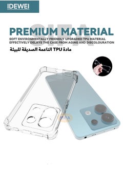 IDEWEI Case for Redmi Note 13 Pro 5G / Xiaomi POCO X6 5G, Case Cover with Four Corner Anti-Fall Airbags, Slim Flexible TPU Rubber Soft Silicone Back Cover for Redmi Note 13 Pro 5G / Xiaomi POCO X6 5G, Clear  - Image 3