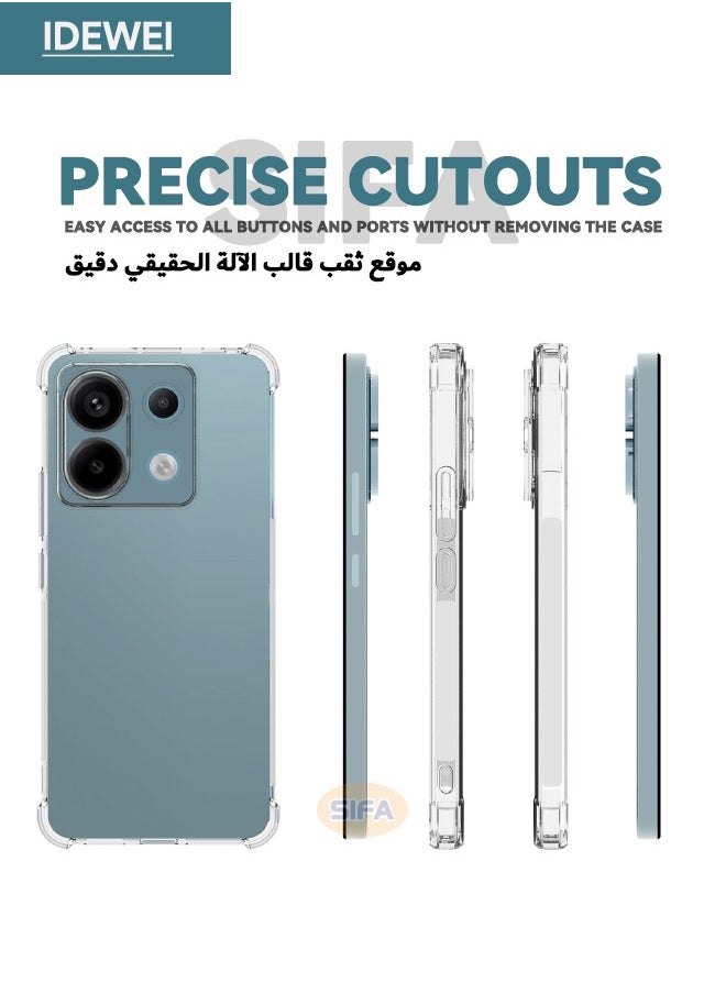 حافظة لهاتف Redmi Note 13 Pro 5G / Xiaomi POCO X6 5G، غطاء حافظة مع أكياس هوائية بأربع زوايا مضادة للسقوط، غطاء خلفي من مطاط TPU المرن النحيف من السيليكون الناعم، شفاف - pzsku/Z4ED3F09FE592CAF43EBDZ/45/_/1721058864/98a6d945-ecd7-4f6d-90ee-3815fccdc27e