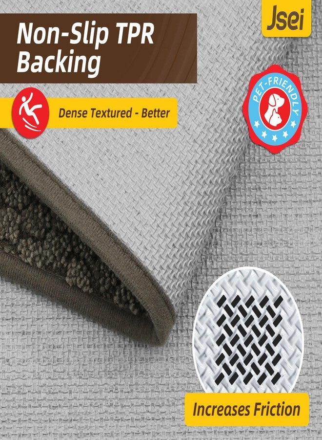 JSEI Dirt Trapper Door Mat 32"x48", Non-Slip Entryway Rugs Doormat Indoor, Washable Absorbent and Stain Resist Welcome Floor Mat for Front Door, Dog Door Mat, Dirty Wet Shoes & Paws, Greyish Brown - Image 5