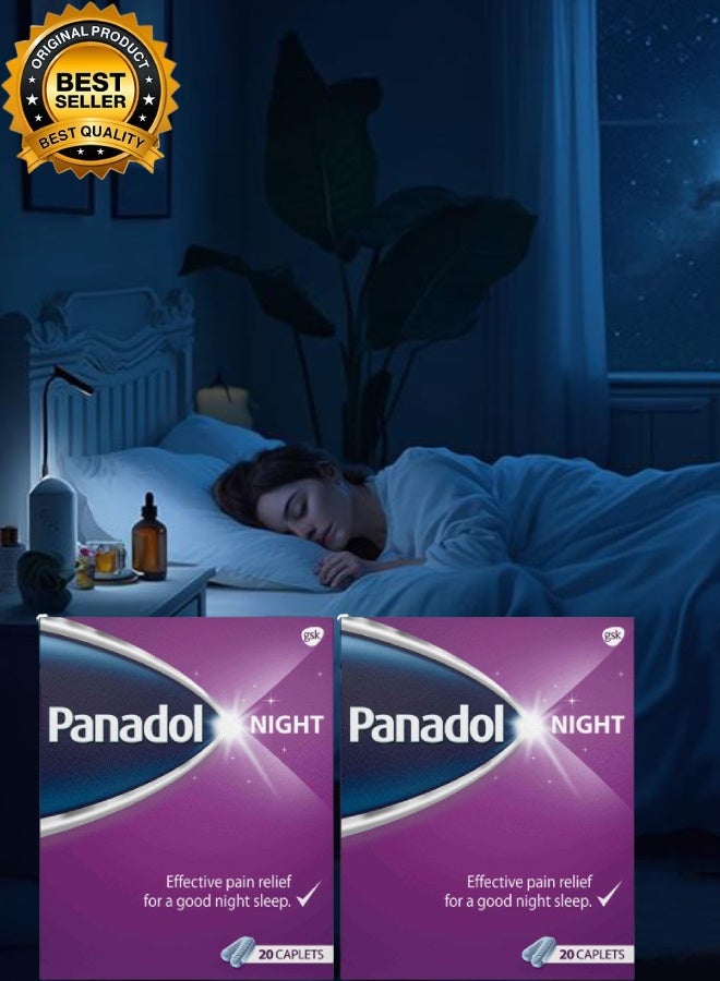 Panadol 2 Pieces Night 20 Tablets Effective Pain Relief - Image 1