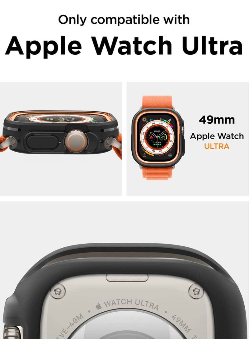 Elago Duo for Apple Watch Ultra 49mm Case Cover - Black/ Orange - Image 2