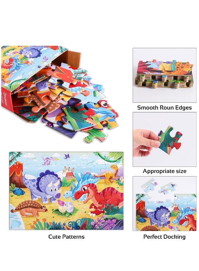 Puzzles for Kids Ages 4-8, 3-5,36 Piece Dinosaur Puzzles for Toddler 4-6,Floor Puzzle Age 5-7 Children Learning Preschool Educational Puzzles Toys for Boys and Girls - Image 3