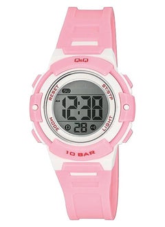 Q&Q Watch for Women, Quartz Movement, Digital Display, Pink Resin Strap-M185J004Y
