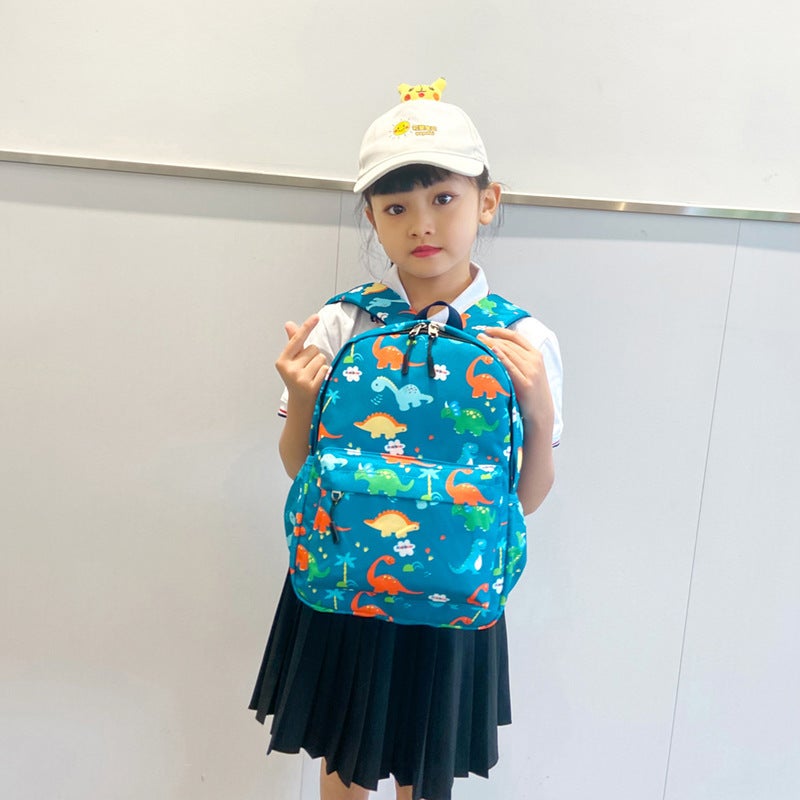 New Kindergarten School Bag Cartoon Dinosaur Children'S Backpack Nylon Fashion Trend Boys And Girls Backpack - Image 4