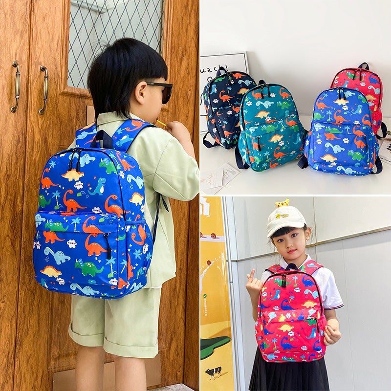 New Kindergarten School Bag Cartoon Dinosaur Children'S Backpack Nylon Fashion Trend Boys And Girls Backpack - Image 2