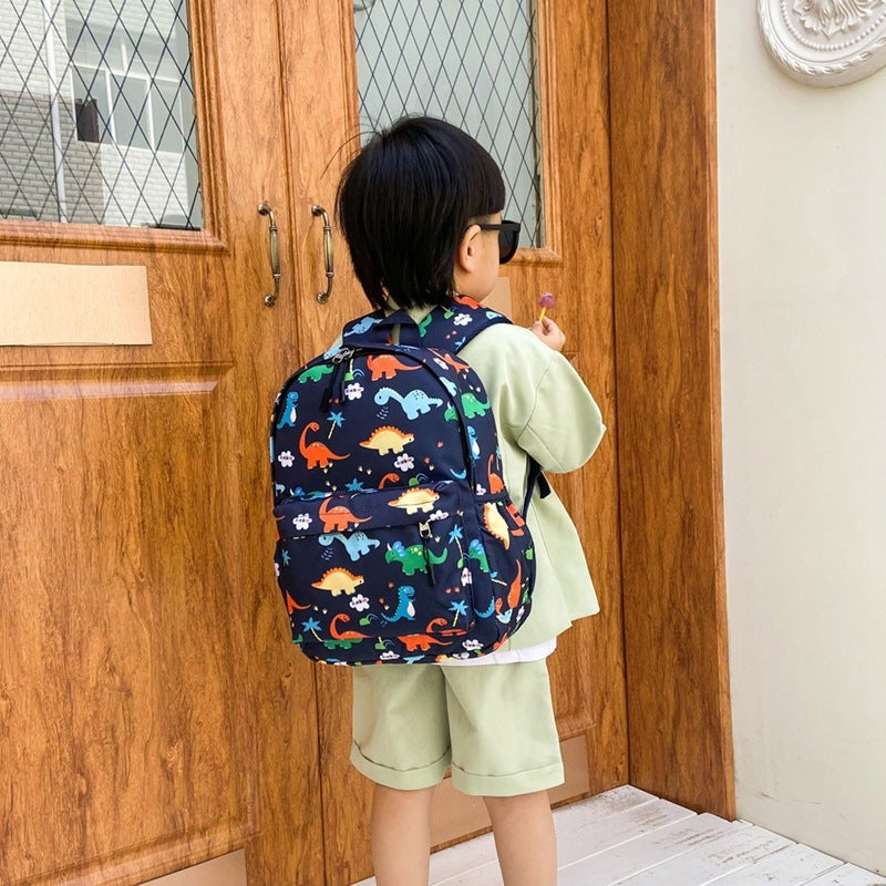 New Kindergarten School Bag Cartoon Dinosaur Children'S Backpack Nylon Fashion Trend Boys And Girls Backpack - Image 5