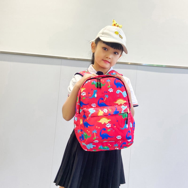 New Kindergarten School Bag Cartoon Dinosaur Children'S Backpack Nylon Fashion Trend Boys And Girls Backpack - Image 3