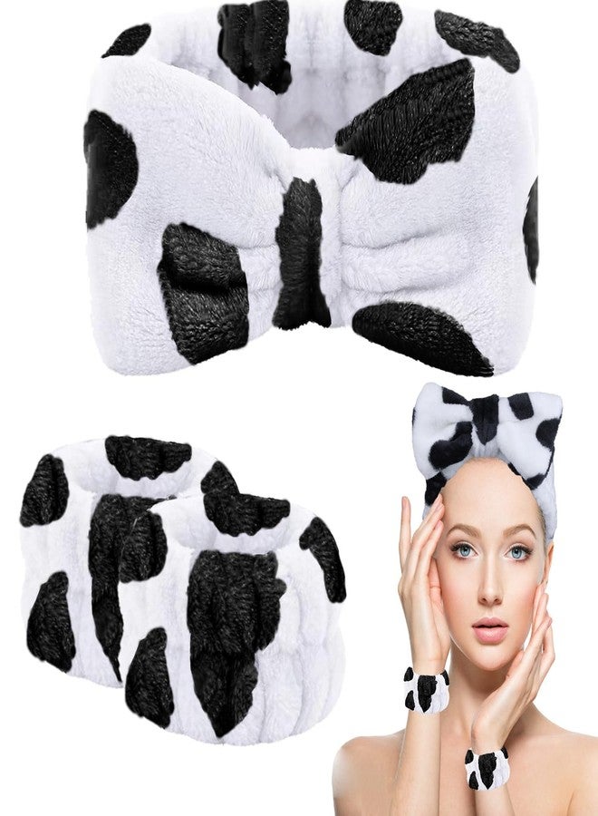 LAPOHI 3 Pieces Spa Headband Wrist Washband Scrunchies Cuffs for Washing Face, Towel Wristbands Hair Headband Face Wash Wristband, Shower Skin Care for Women Girls Makeup Prevent Liquids from Spilling, - Image 1