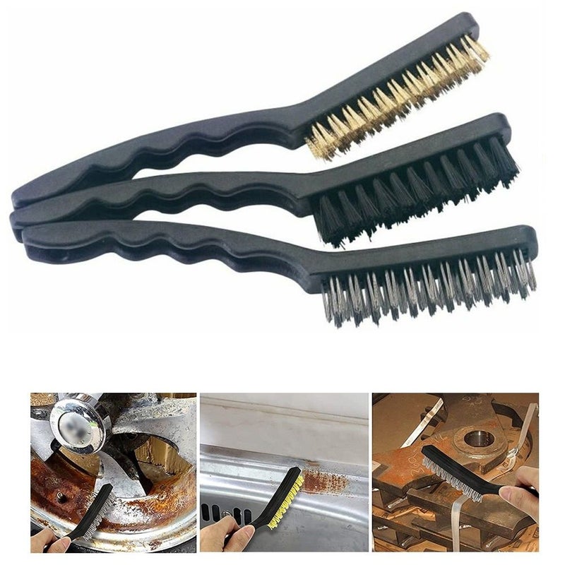 Nylon Wire Brush Set For Rust Paint Removal Cleaning Polishing Metal Plastic Upholstery - Image 2