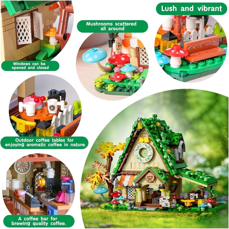 Dream House City Green House Building Toy Set - 546pcs Fairy Tale Cafe Construction Kit for Kids - Image 2