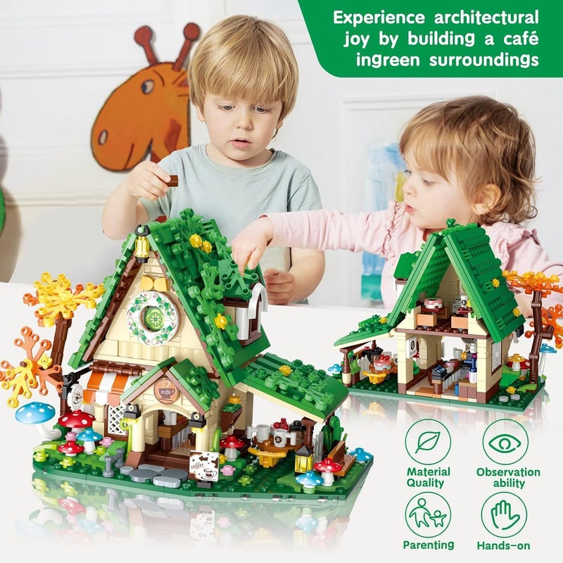 Dream House City Green House Building Toy Set - 546pcs Fairy Tale Cafe Construction Kit for Kids - Image 4