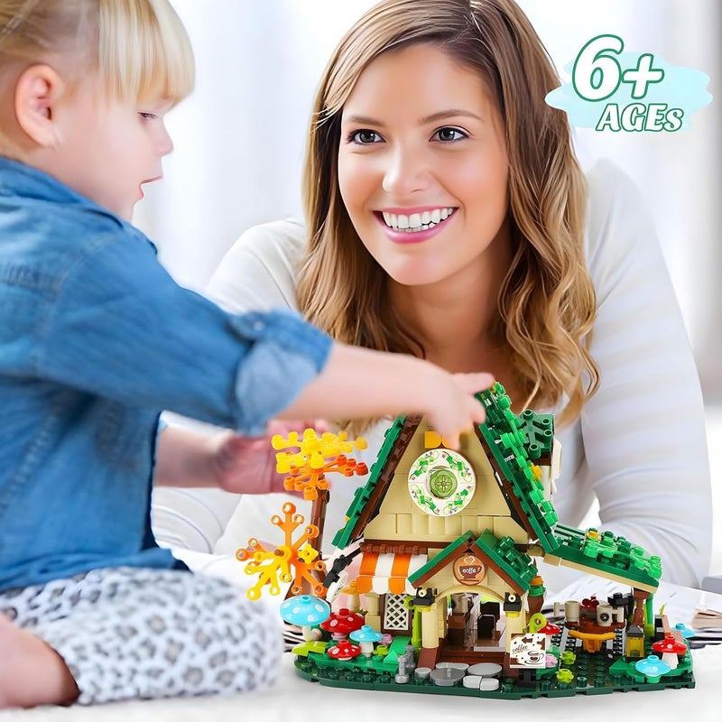 Dream House City Green House Building Toy Set - 546pcs Fairy Tale Cafe Construction Kit for Kids - Image 5