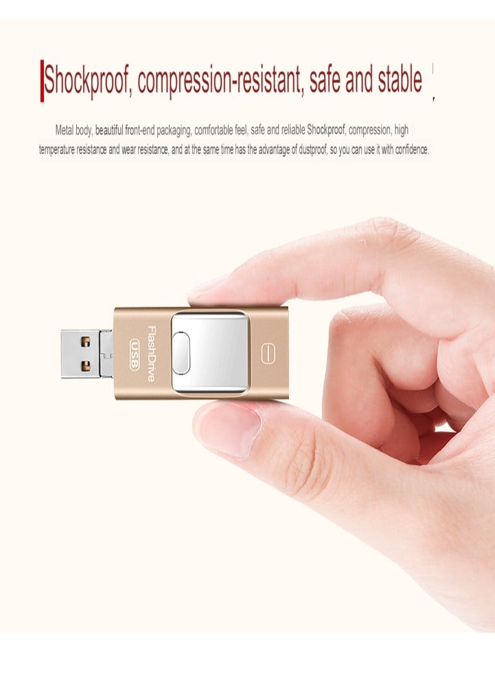AROAQ 512GB USB Flash Drive, Shock Proof Durable External USB Flash Drive, Safe And Stable USB Memory Stick, Convenient And Fast I-flash Drive for iphone, (512GB Rose Gold)  - Image 4
