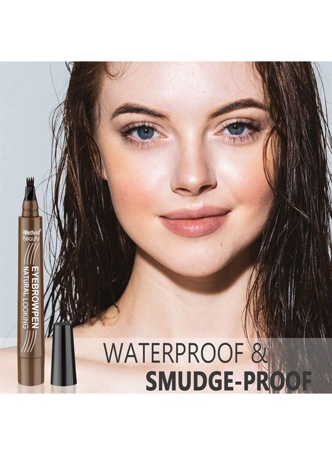 Eyebrow Pen - Upgrade Eyebrow TattooPen, Eyebrow Makeup, Long Lasting, Waterproof and Smudge-proof, Black Brown
