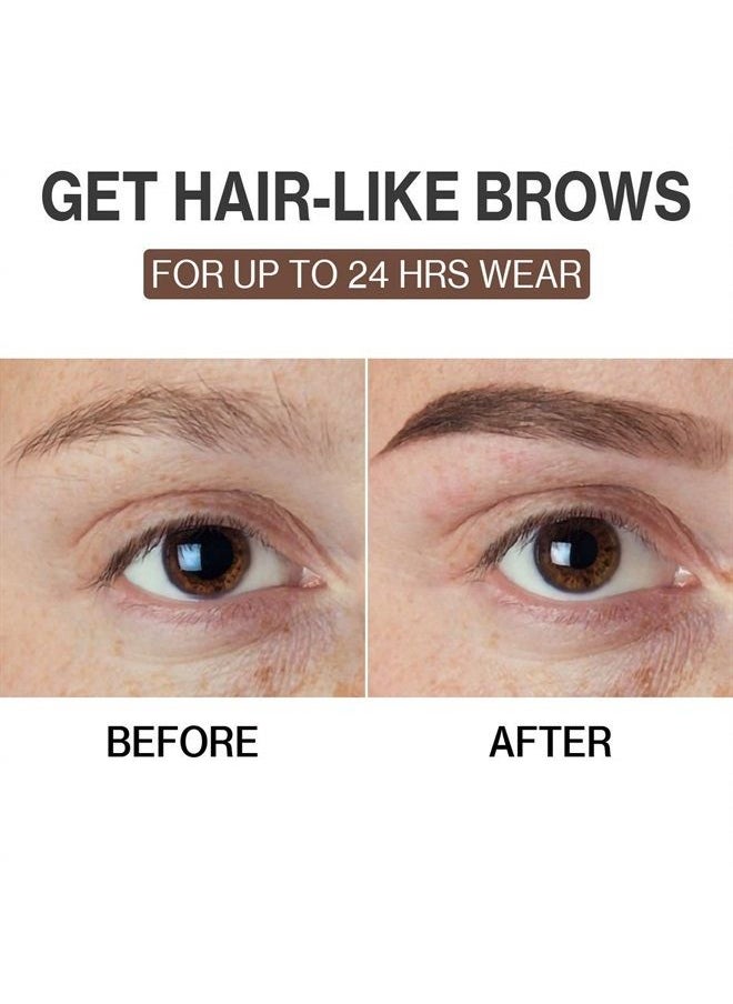 Eyebrow Pen - Upgrade Eyebrow TattooPen, Eyebrow Makeup, Long Lasting, Waterproof and Smudge-proof, Black Brown