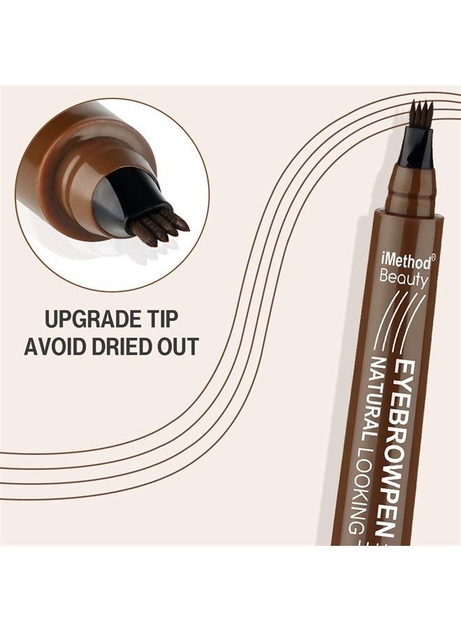 Eyebrow Pen - Upgrade Eyebrow TattooPen, Eyebrow Makeup, Long Lasting, Waterproof and Smudge-proof, Black Brown