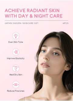 Laikou Sakura extract skin care six-piece set / brighten skin tone / reduce fine lines / moisturize / suitable for all skin types  - Image 3
