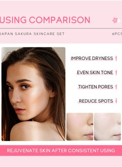 Laikou Sakura extract skin care six-piece set / brighten skin tone / reduce fine lines / moisturize / suitable for all skin types  - Image 4