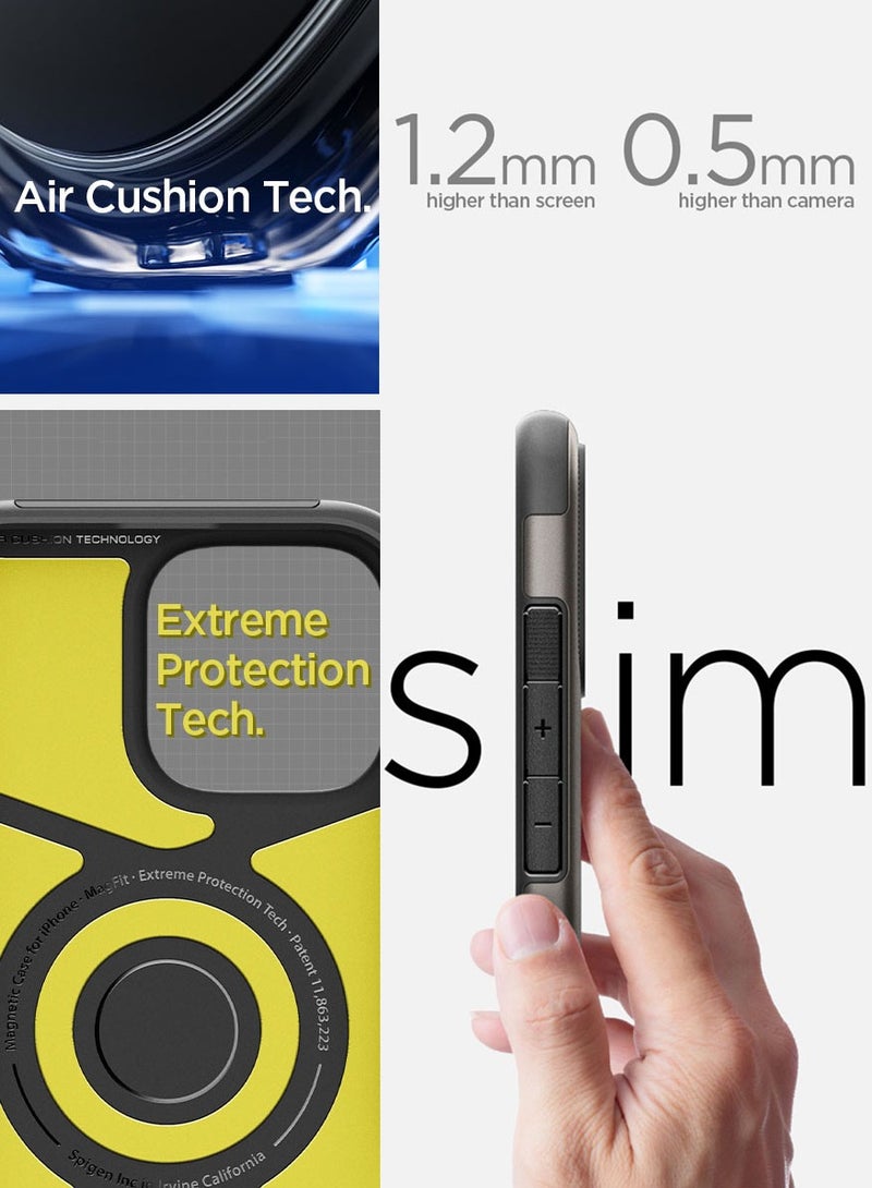 Spigen Slim Armor Magfit for iPhone 16 Case Cover MagSafe with Kickstand (2024) - Gunmetal - Image 4