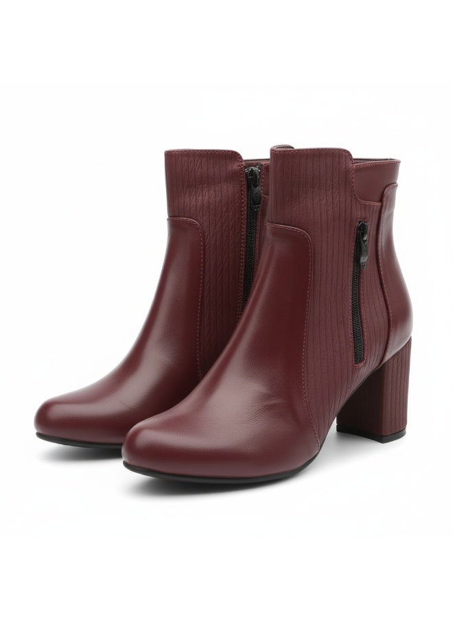 لايف ستيلاش  بوت بكعب جلد و سوستة R-25 - نبيتي - Image 2