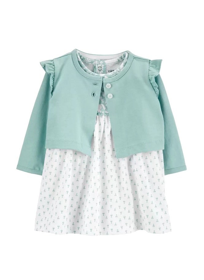 RedMapleTEK 2-Piece Set Of Baby Girl Jacket And Short-Sleeved Dress - Image 1