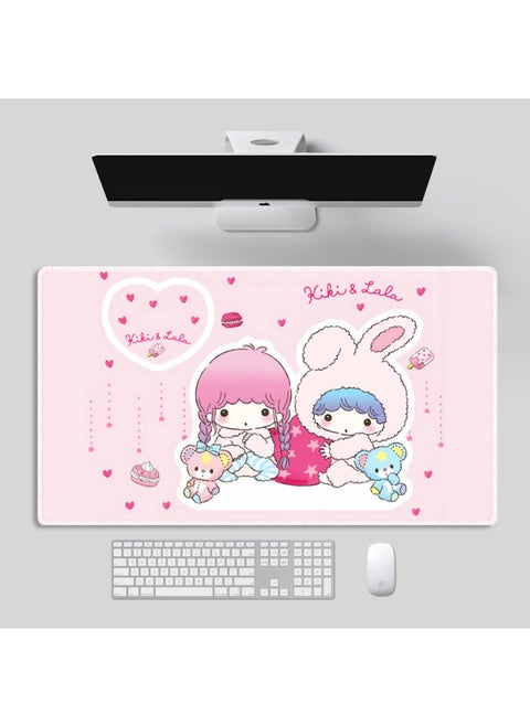 Kitty Computer Big Mouse Pad Kulomi Keyboard Laptop Table Pad Gaming Gemini Cartoon Mouse Pad-Color:twins(700*400*3mm)