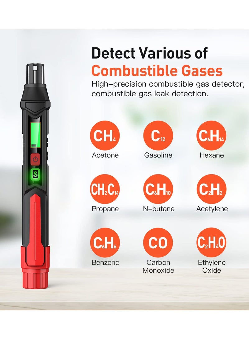 Propane Gas Leak Detector for Home and RV, Portable Natural Sniffer Sound & LED Alarm High Accuracy Battery Powered, Pocket Pen Type Flammabler Detection Analyzer Meter Tool - Image 2