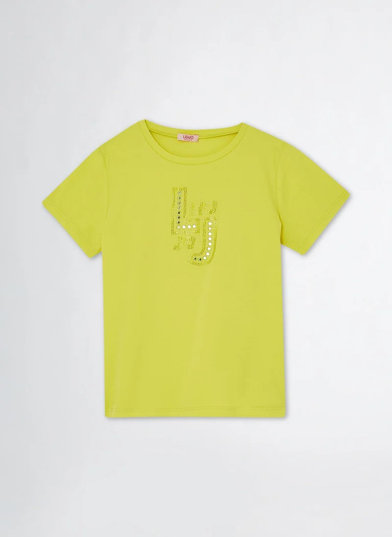 Liu Jo Cotton T-Shirt with Logo