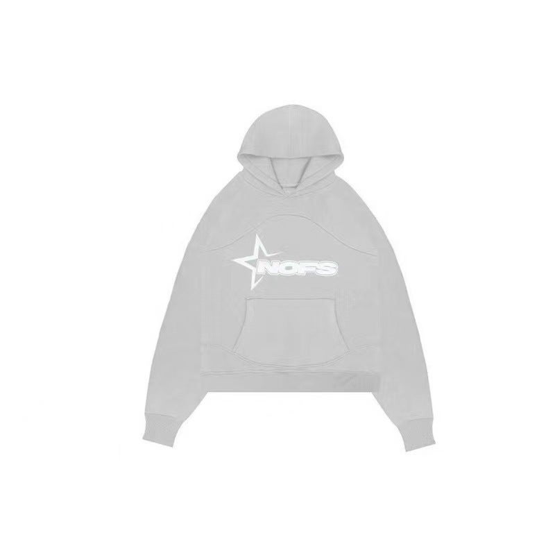2023 fashion fashion brand letter print loose sweater trousers hip hop streetwear men and women pullover casual suit Gray top