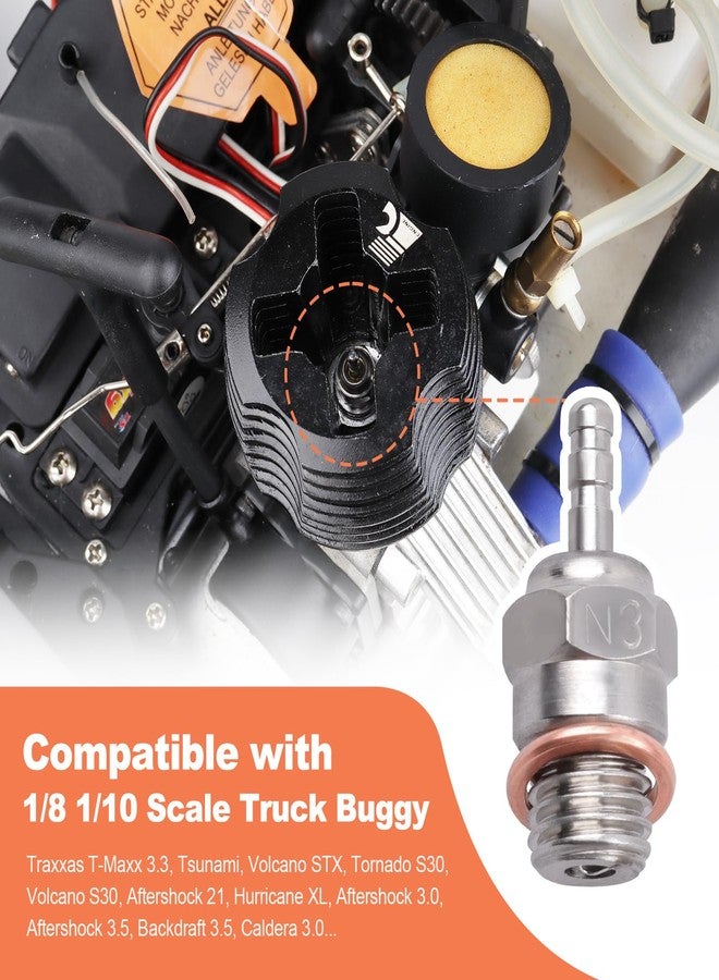 CrazyHobby 70117 Hot Glow Plug No.3 N3 Spark Nitro Engine Parts Replace OS 8 for Traxxas HPI HSP Kyosho 1/8 1/10 RC Car Truck Buggy (Pack of 4) - Image 4