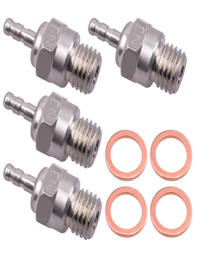 CrazyHobby 70117 Hot Glow Plug No.3 N3 Spark Nitro Engine Parts Replace OS 8 for Traxxas HPI HSP Kyosho 1/8 1/10 RC Car Truck Buggy (Pack of 4) - Image 1