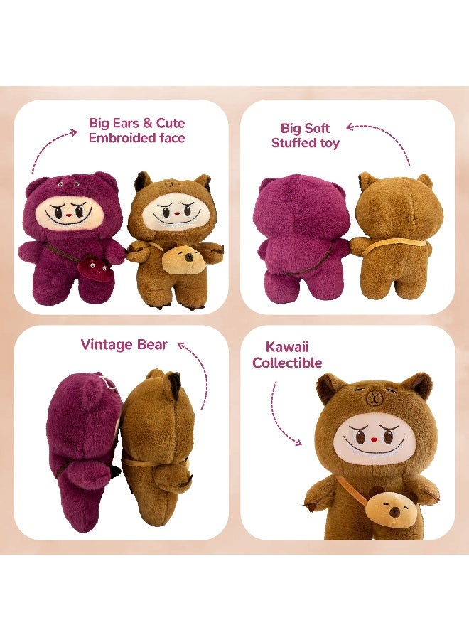 Galaxy Toys Gigglyboo 23Cm Plush Fabric Doll Soft Mini Stuffed Toy With Big Ears And Cute Embroidered Face Vintage Bear Assorted 1Pc  - Image 3