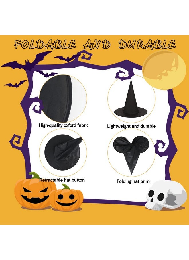 CCINEE - CCINEE 12 Pcs Halloween Decoration Witch Hats, Bulk Hanging Witch Costume Caps Accessories with 120 Pcs Bat Wall Stickers for Halloween Themed Party Yard Decoration - Image 1