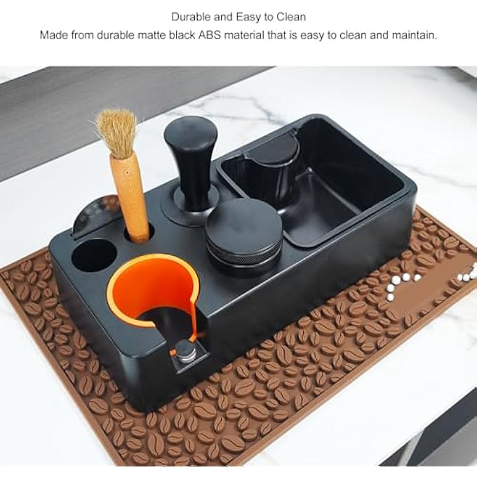 Denash Espresso Tamping Station With Knock Box Multi Function Coffee Accessory Organizer For Tamper Distributor Portafilter Barista Tool Kit For Kitchen Coffee Bar - Image 3