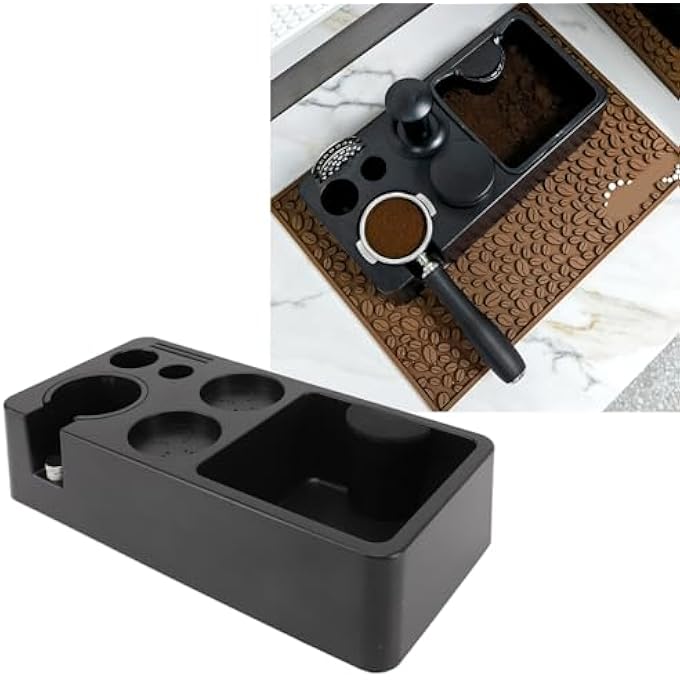 Denash Espresso Tamping Station With Knock Box Multi Function Coffee Accessory Organizer For Tamper Distributor Portafilter Barista Tool Kit For Kitchen Coffee Bar - Image 5