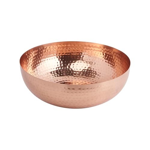 Creative Co-Op Round Hammered Metal Bowl, Copper Finish - Image 1