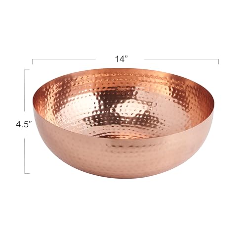 Creative Co-Op Round Hammered Metal Bowl, Copper Finish - Image 2