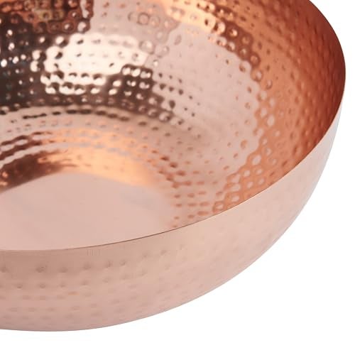 Creative Co-Op Round Hammered Metal Bowl, Copper Finish - Image 4