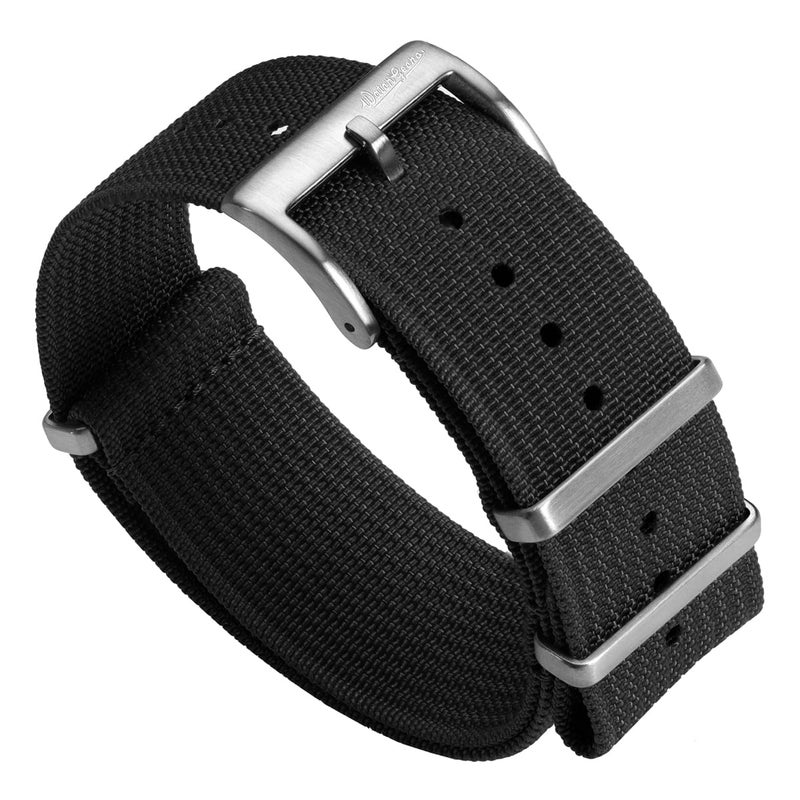 WatchGecko Ridge Military Nylon Watch Strap Black 22mm Rugged QuickDrying and Secure Replacement Wristwatch Strap for Outdoor Activities - Image 2