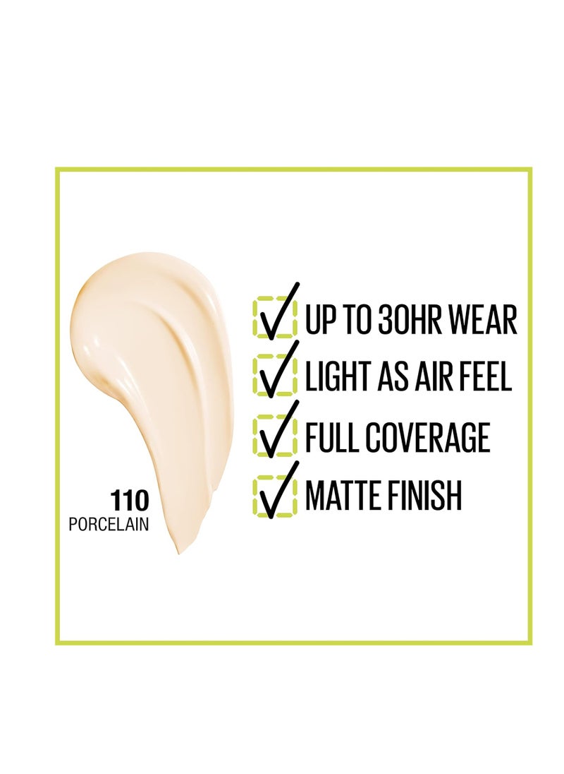 MAYBELLINE NEW YORK - Maybelline Super Stay Liquid Foundation Makeup Full Coverage 110 Porcelain - Image 1