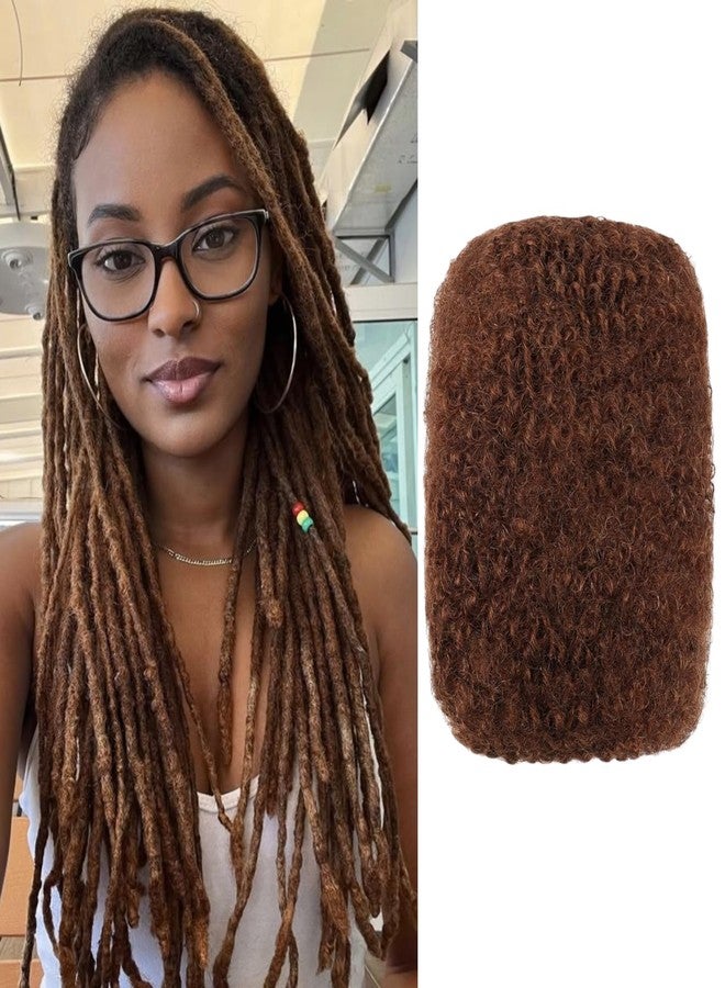 FCHLHFC Afro Kinky Curly Hair Afro Kinky 100% Bulk Natural Human Hair Braiding Hair for Dreadlocks, Locs Repair, Dreadlock Extensions, Twists, Braids 30g 8inch (Auburn) - Image 1