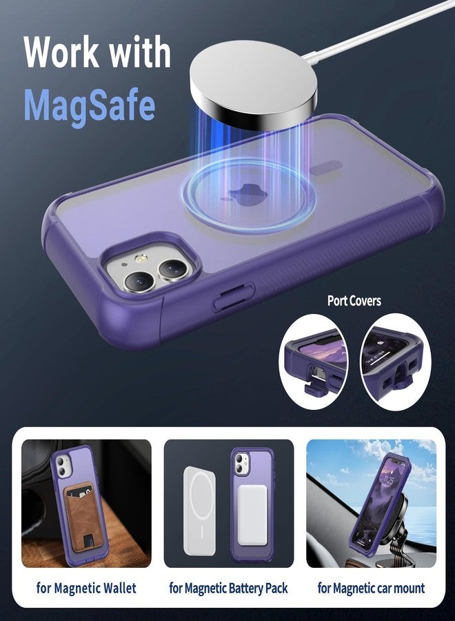 jaroco for iPhone 11 case, [Compatible with MagSafe][Military Grade Drop Protection][Heavy Duty Protection][Non-Slip][Shockproof] with 2-Layer Durable Bumper Phone Case 6.1''-Dark Purple - Image 4