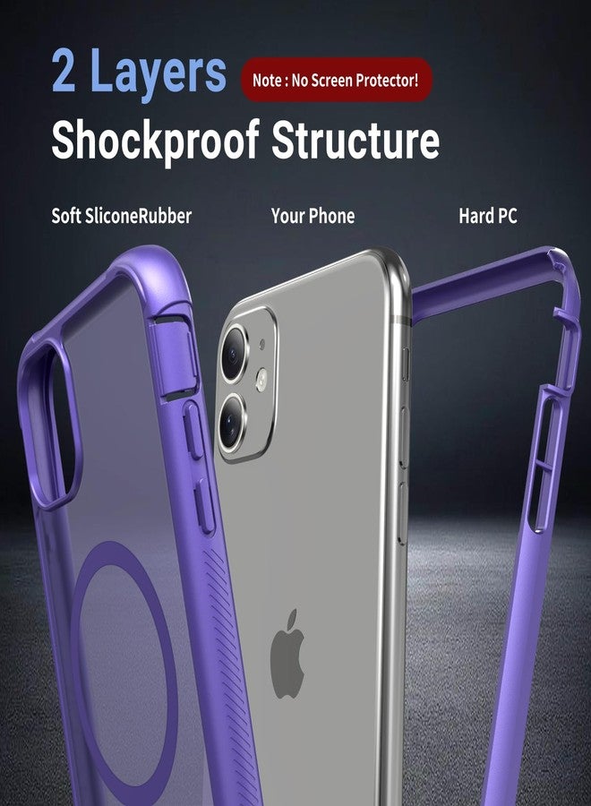 jaroco for iPhone 11 case, [Compatible with MagSafe][Military Grade Drop Protection][Heavy Duty Protection][Non-Slip][Shockproof] with 2-Layer Durable Bumper Phone Case 6.1''-Dark Purple - Image 2